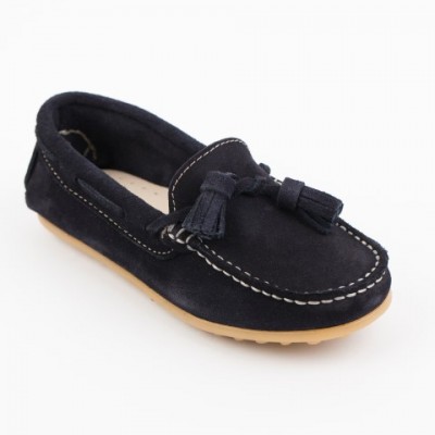 515 Navy Suede Loafer with Tassels